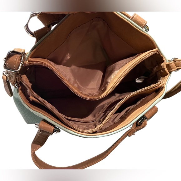 Koltov Mint Green Crossbody Bag with Tan Accents - Picture 10 of 11